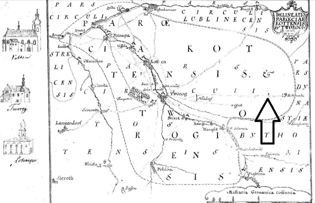 mapa ks. hoschecka z XVIII w.