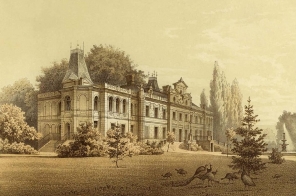 Lata-1870-1880-Palac-w-Brynku-na-XIX-wiecznej-litografii.